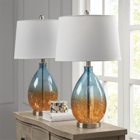 510 Design Blue Cortina Table Lamp, 2PK 5DS153-0031